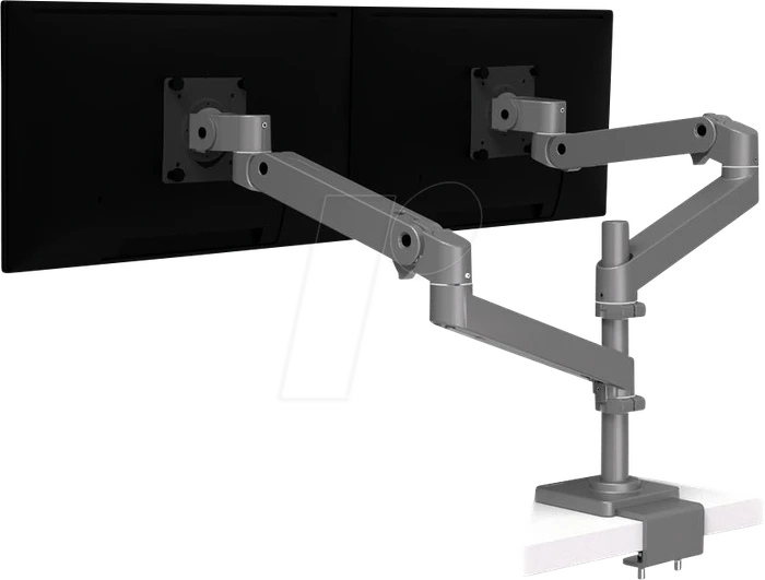Ergotron LX Pro Dual Monitor Arm, hohe Säule, Tischhalterung, C-Klemme grau