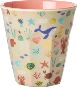 Rice by Rice Kinderbecher medium ocean print koralle