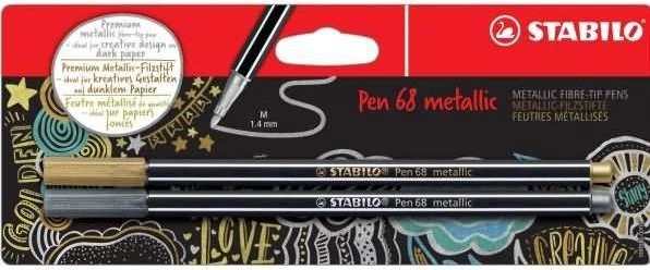 STABILO Pen 68 silber metallic/gold metallic, 2er-Pack