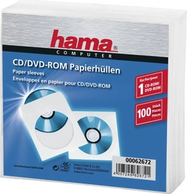Hama CD/DVD Papierhüllen 100er-Pack weiß