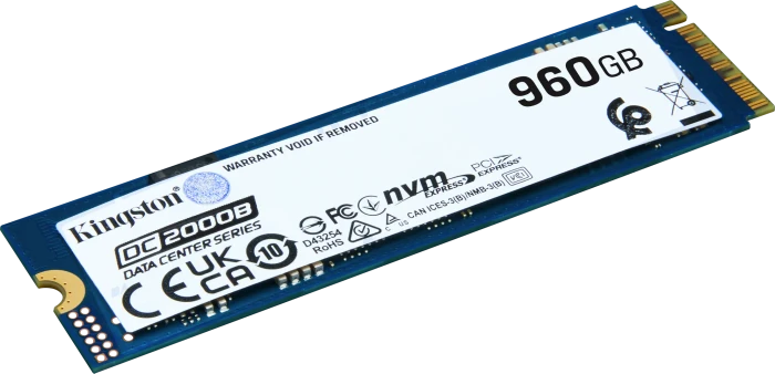 Kingston DC2000B Data Center Series Boot SSD - 0.4DWPD 960GB, M.2 2280 / M-Key / PCIe 4.0 x4