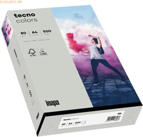 inapa tecno colors Universalpapier grau, A4, 80g/m², 500 Blatt