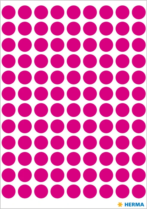 Herma Markierungspunkte 8mm pink, 50 Blatt