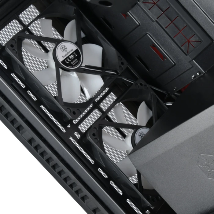 SilverStone Redline Series RL08, rot/schwarz, Glasfenster