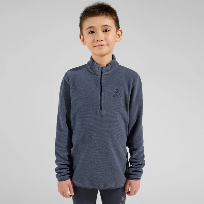 Odlo Roy Stripe 1/2 Zip Funktionsshirt langarm folkstone gray/india ink (Junior)