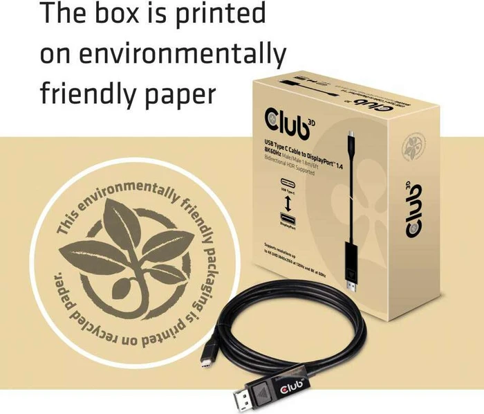 Club 3D aktives USB 3.1 Typ-C/DisplayPort 1.4 Kabel, 1.8m