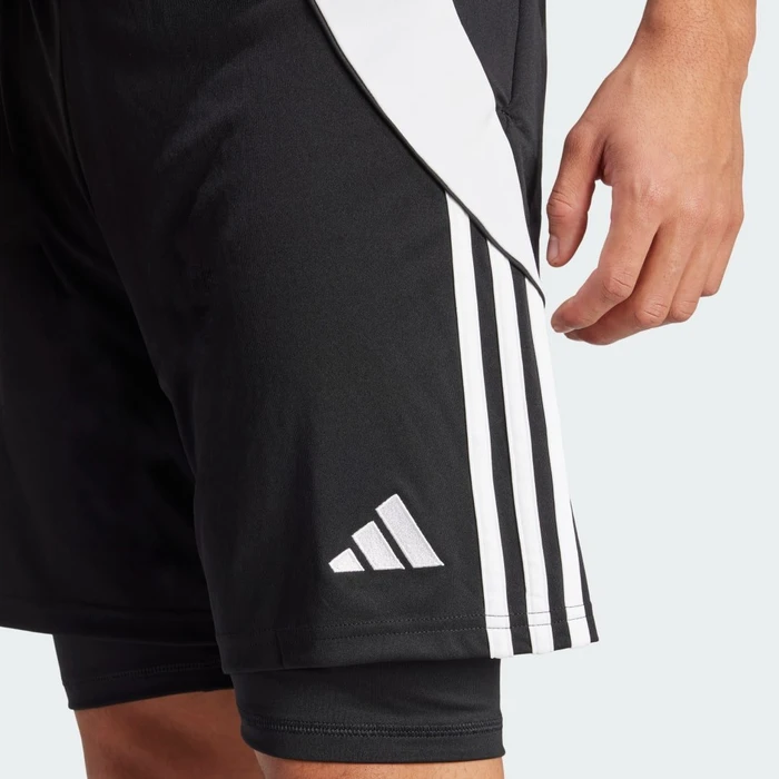 adidas Tiro 24 2-in-1 Hose kurz schwarz/weiß (Herren)
