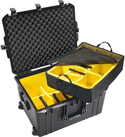 Peli 1637 Air Case Schutzkoffer mit gepolsterten Trennwänden Schwarz