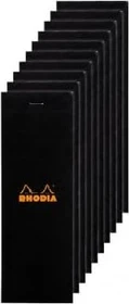 Rhodia Basics Notizblock N°8, 74x210mm, kariert, schwarz, 80 Blatt, 10er-Pack