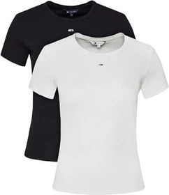 Tommy Hilfiger Essential Slim Fit T-Shirt kurzarm ecru/dark night navy (Damen)