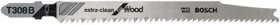 Bosch Professional T308B HCS Extra-Clean for Wood Stichsägeblatt, 117mm, 100 Stück