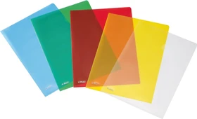Herlitz Sichthülle für Akten mit Pyramidenprägung, A4, farbig sortiert, 10er-Pack