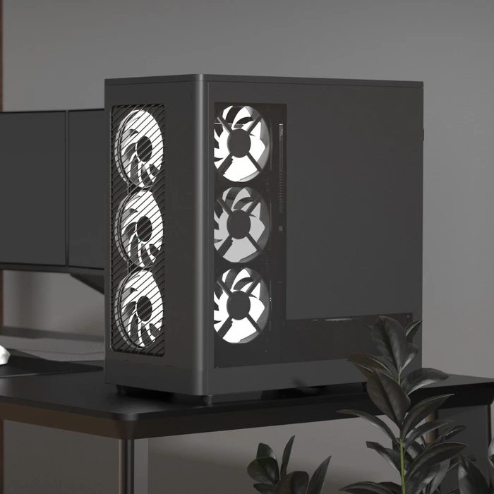 AeroCool D520A White, Glasfenster