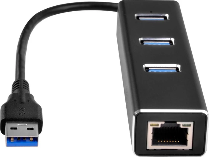 SilverStone EP04 Hub, LAN-Adapter, RJ-45, USB-A 3.0 [Stecker]