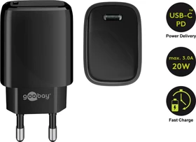 Wentronic USB-C PD (Power Delivery) Schnellladegerät (20W) schwarz