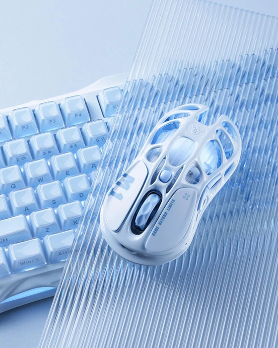 GravaStar Mercury M1 Pro Wireless Gaming Mouse, Special Edition Ice Blue, USB/Bluetooth