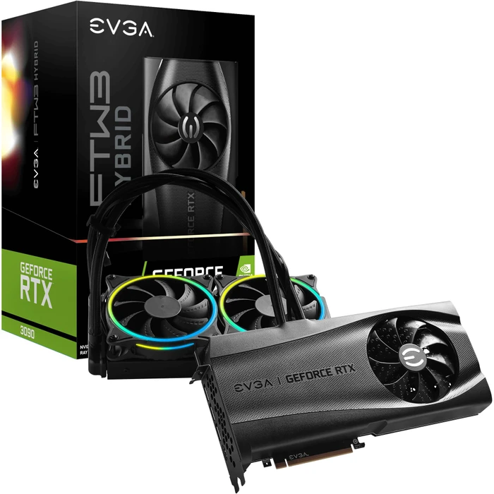 EVGA GeForce RTX 3090 FTW3 Ultra Hybrid Gaming, 24GB GDDR6X, HDMI, 3x DP