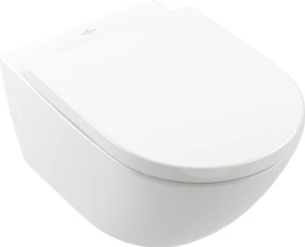 Villeroy & Boch Subway 3.0 Tiefspül-WC spülrandlos, wandhängend, TwistFlush, mit WC-Sitz 8M42S1, Combi-Pack