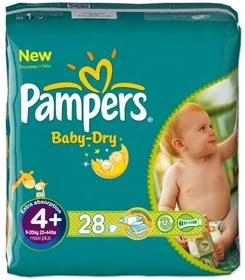 Pampers Baby-Dry Gr.4+ Einwegwindel, 9-20kg, 28 Stück