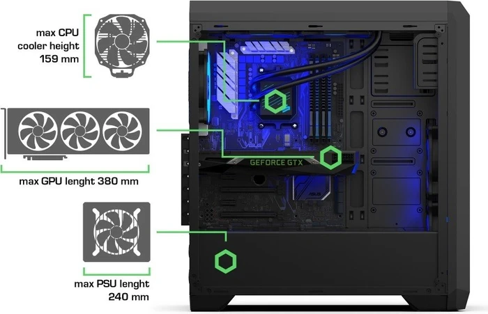 Endorfy SilentiumPC Regnum RG4T RGB Pure Black, Glasfenster