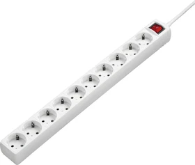 Hama Steckdosenleiste mit Schalter, 10-fach, 3m, weiß
