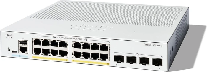 Cisco Catalyst 1300 Rackmount Gigabit Managed Switch, 16x RJ-45, 4x SFP+, 120W PoE+