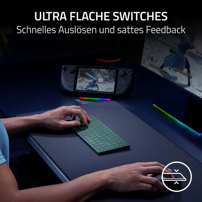 Razer Joro Portable Wireless Gaming Keyboard, schwarz, LEDs RGB, USB/Bluetooth, US