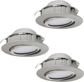 Eglo Pineda rund 8.4cm 6W 3000K Einbauleuchte nickel matt, 3 Stück