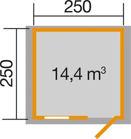 Weka Premium 28FT 250x250cm Gerätehaus natur