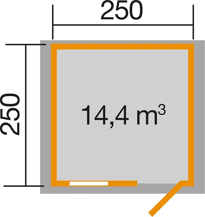 Weka Premium 28FT 250x250cm Gerätehaus natur
