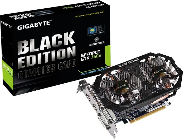 GIGABYTE GeForce GTX 750 Ti Black Edition, 2GB GDDR5, 2x DVI, 2x HDMI