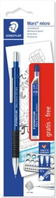 Staedtler Mars Micro 775 Druckbleistift B 0.7mm graphit, schwarz/blau, Radierer, 12 Minen