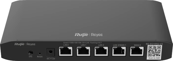 Ruijie Reyee EG100 RG-EG105G-V3 Desktop Gigabit Smart Router, 5x RJ-45, V3