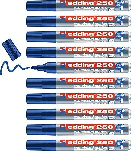 edding 250 Whiteboardmarker blau, 10er-Pack