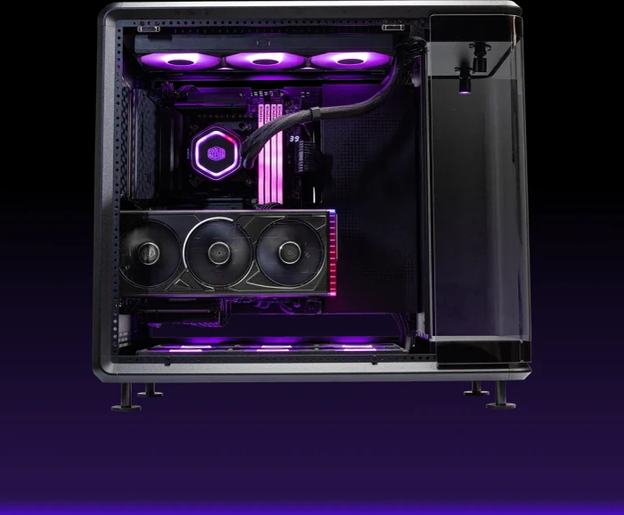 Cooler Master MasterFrame 360 Panorama, schwarz, Glasfenster