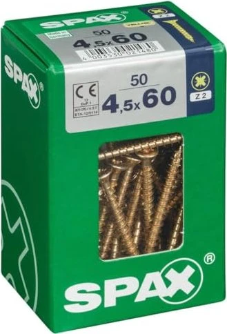 Spax YELLOX A2L 4CUT PZ2 Universalschraube, 4.5x60mm, 50 Stück