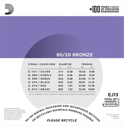 D'Addario 80/20 Bronze Custom Light