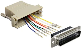 DeLOCK Sub-D 25 Pin, RJ-45 Buchse Montagesatz Adapter (65433)