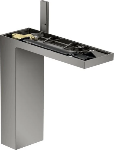 Hansgrohe Axor MyEdition Waschbeckenarmatur 230 mit Push-Open Ablaufgarnitur ohne Platte polished black chrome