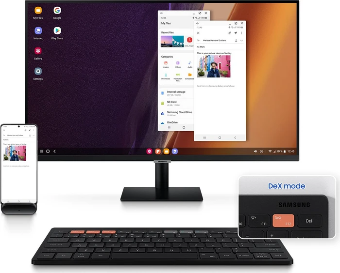 Samsung Smart Keyboard Trio 500, schwarz, Bluetooth, DE