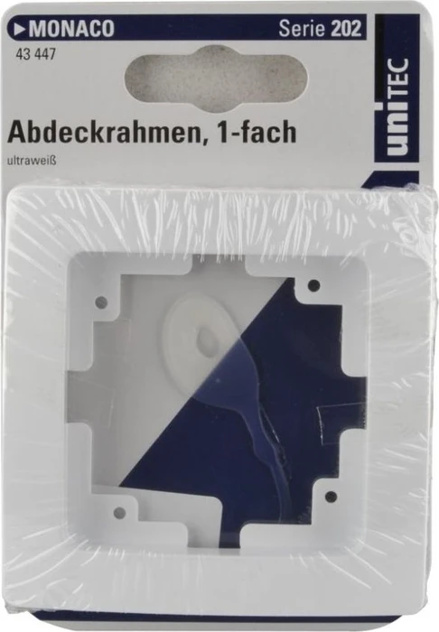uniTEC MONACO Serie 202 Abdeckrahmen 1-fach, ultraweiß
