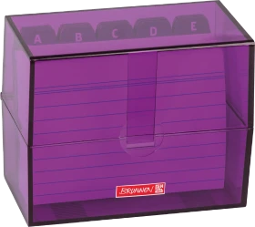 Brunnen Karteibox, A7, purple/transparent, inkl. 100 Karteikarten