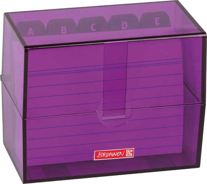 Brunnen Karteibox, A7, purple/transparent, inkl. 100 Karteikarten