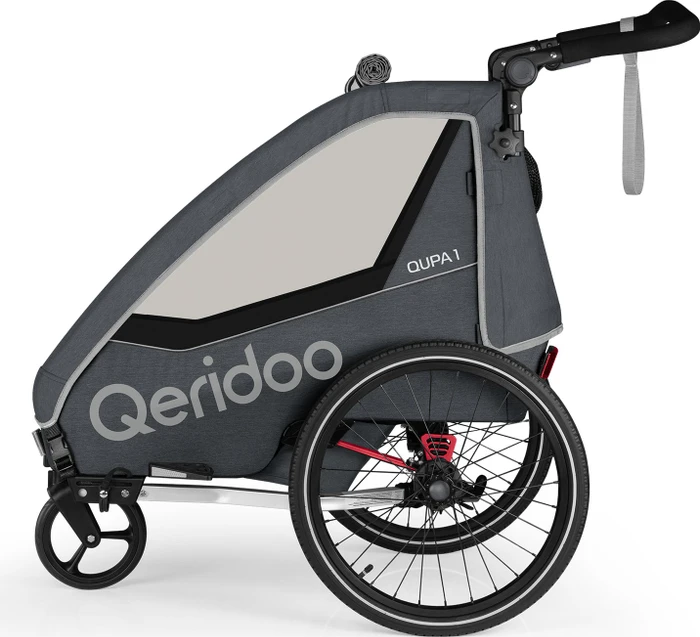 Qeridoo QUPA 1 Fahrradanhänger grau (Modell 2023)