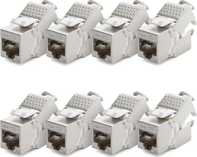 deleyCON Keystone Modul RJ-45 Buchse via Verlegekabel, Cat6a, STP, 8er-Pack