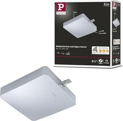 Paulmann URail Schienensystem-Komponente Einspeisung Smart Home Zigbee 3.0 mitte 227x196mm 300W chrom matt
