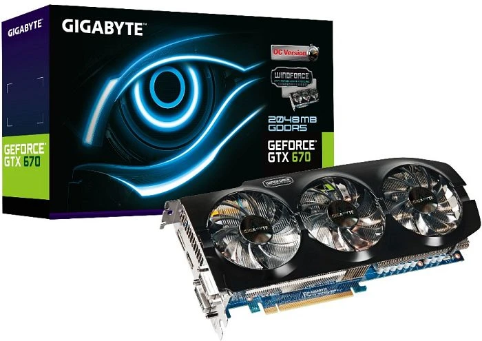GIGABYTE GeForce GTX 670 OC, 2GB GDDR5, 2x DVI, HDMI, DP