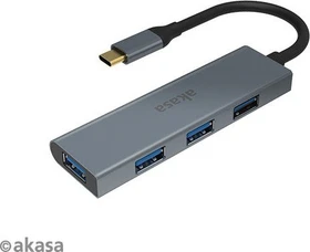 Akasa USB Type-C 4 Port Hub, USB-C 3.0 [Stecker] (AK-CBCA25-18BK)