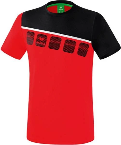 Erima 5-C Funktionsshirt kurzarm rot/schwarz/weiß (Herren)