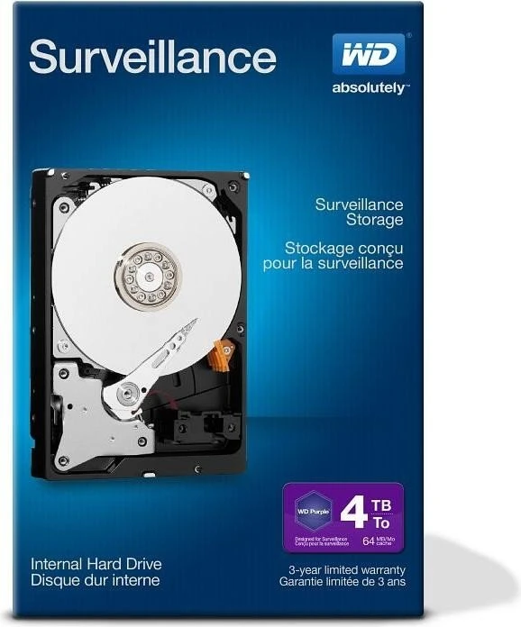 Western Digital WD Purple Surveillance 4TB, 24/7, 512e / 3.5" / SATA 6Gb/s, retail